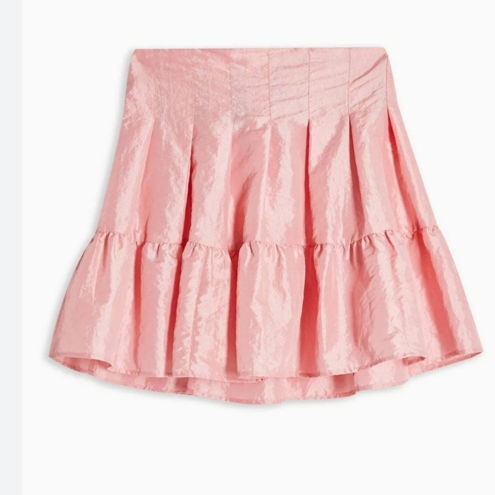NWTS Topshop Taffeta Lantern Mini Skirt size 10 Pink